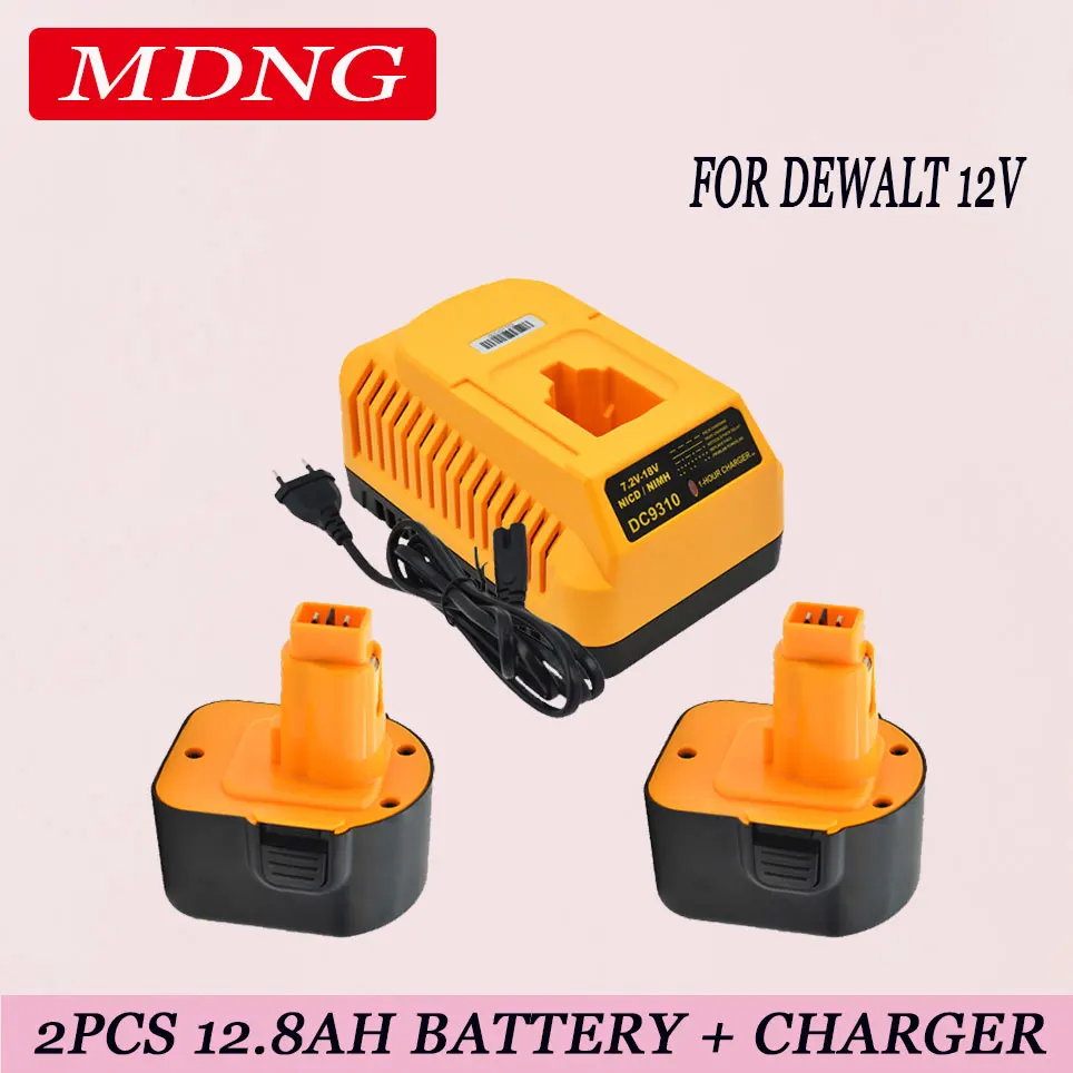 

12V Ni-MH Replacement Battery for Dewalt DC9071 Battery DW9071 DW9072 DC9071 DE9072 DE9074 DE9075 Power Tool Battery+Charger