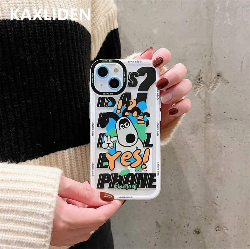 Забавный мультяшный чехол для телефона с собакой iphone 13 12 11 Pro Max мягкий покрытием и