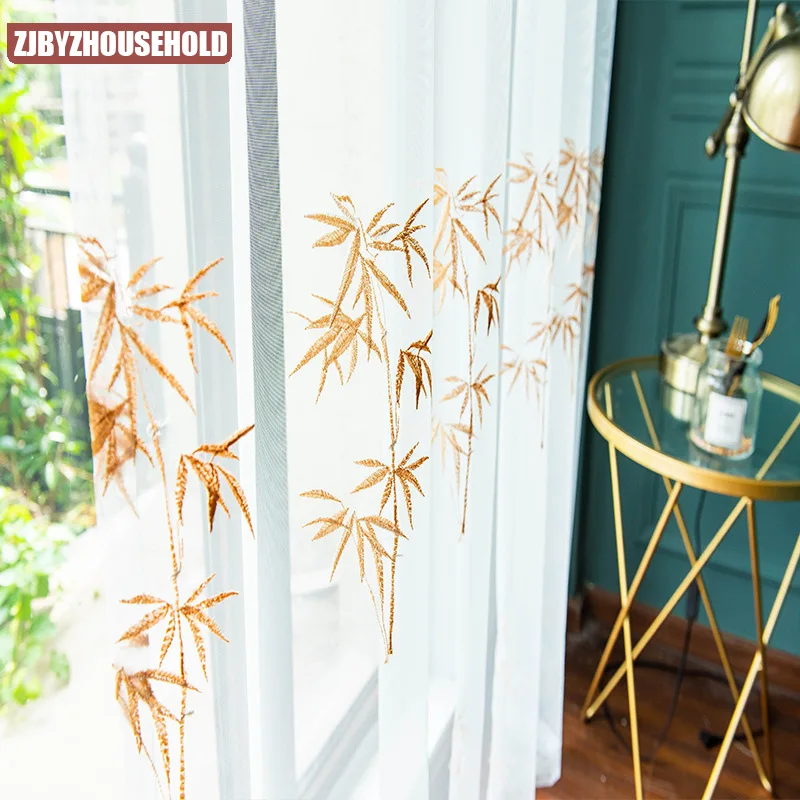 

2021 New Modern and Simple Window Curtain Finished Embroidered Curtains for Living Dining Room Bedroom