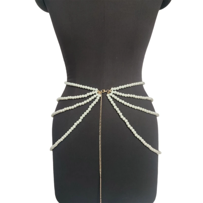 Стильная многослойная поясная цепочка ювелирные изделия жемчужный бисер