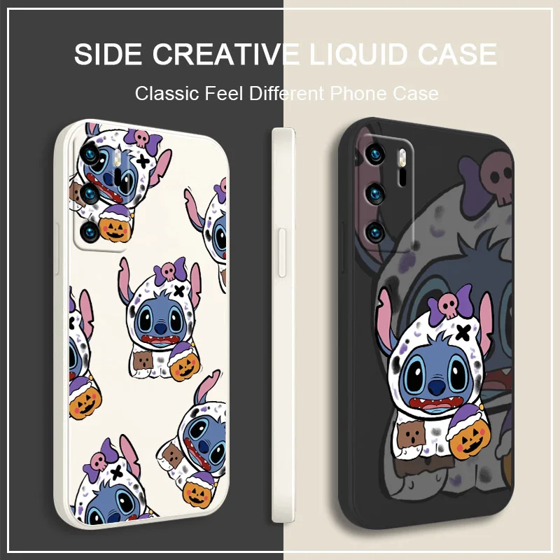 

NEW Cute Disney Stitch Anime Phone Case For OPPO A72 A57 A54S A53S A52 A31 A16S A9 A5 A1K A12 AX7 F21 F9 A5 Liquid Rope Cover