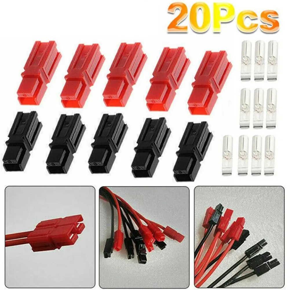 

5 Pair Red Black Shell 30A 600V For Anderson Plug Marine Power Connector Terminals Electric Power Vehicles Photovoltaic Systems
