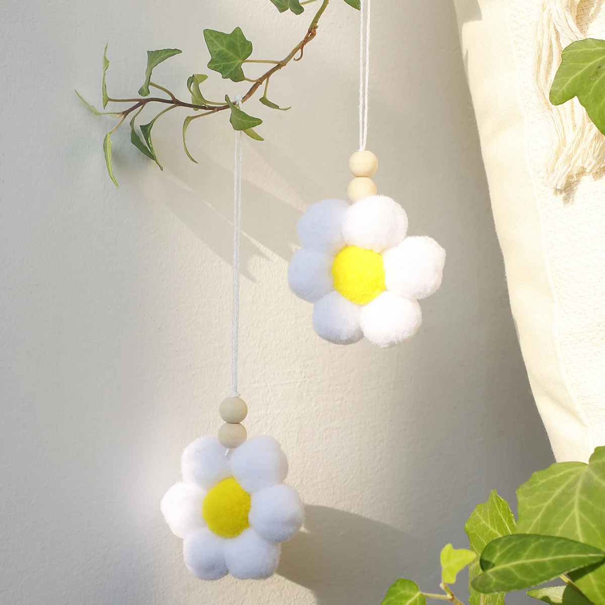 

Kawaii Baby Kids Room Decoration Cute Children's Bedroom Girl Decor 2PC/Set Flower Pendant Nursery Hanging Wall Art Ornaments