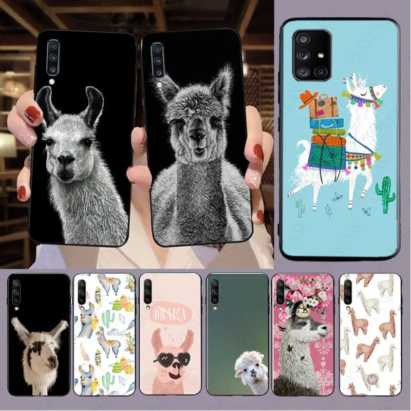 Чехол для телефона с ламой-альпаками для samsung Galaxy A14 A53 A13 A12 A30S A40 A22 A23 A32 A34 A50 A51 A52S A54 A70 A71 A73
