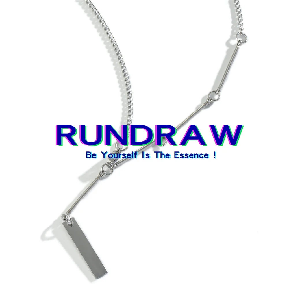 

Rundraw Fashion Silver Color Women Bamboo Long Square Titanium Steel Necklace Zinc Alloy Party Gifts Necklace