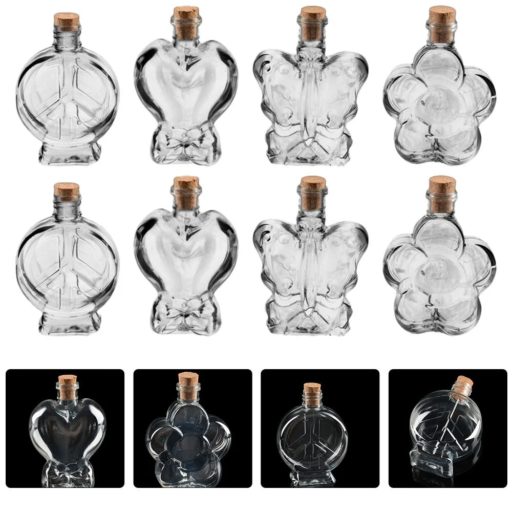 

25 Pcs Mini Perfumes Plastic Bottle Jars Cork Lids 10x7x3cm Fillable White Sawdust Container