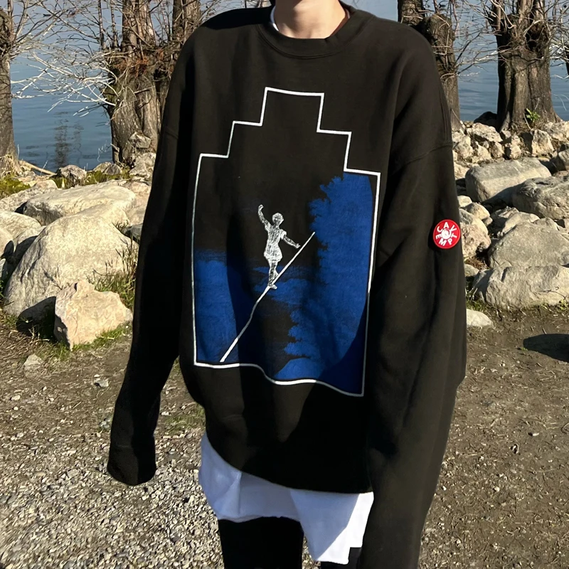 

Толстовка с капюшоном CE Cav Empt, свитшоты высокого качества в стиле пэчворк, универсальные детские пуловеры с рисунком в синей коробке, черные ...