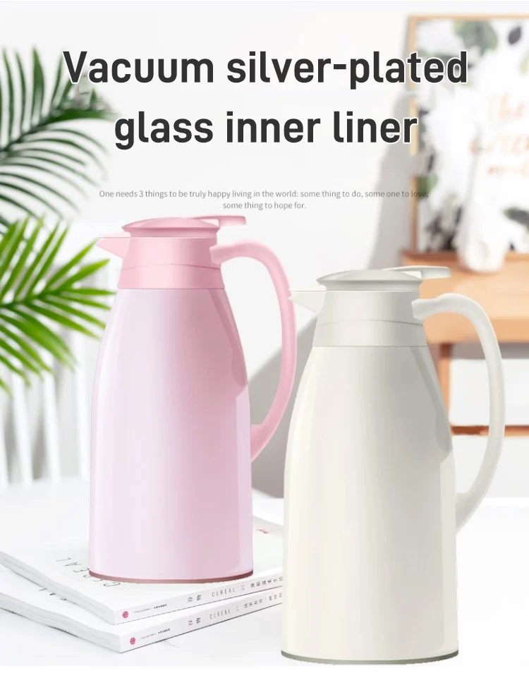 1L/1.3L/1.9L Large Capacity Thermal Insulation Pot Portable Heat Kettle Coffee Tea Vacuum Flasks Glass Liner Thermos Bottle