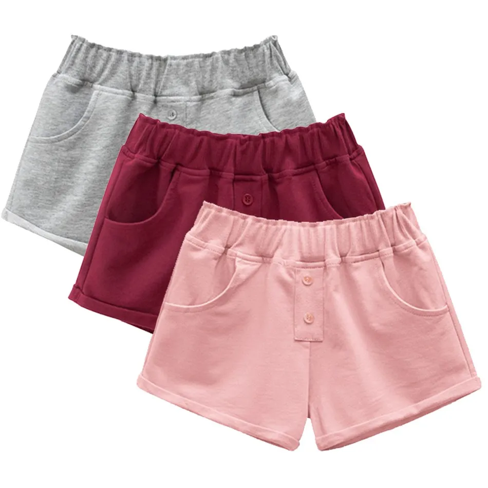 

Summer Baby Girl Shorts with Pocket Children Clothing 2-10 Years Candy Color Teen Kids Short Pants Elastic Waist Girl Panties