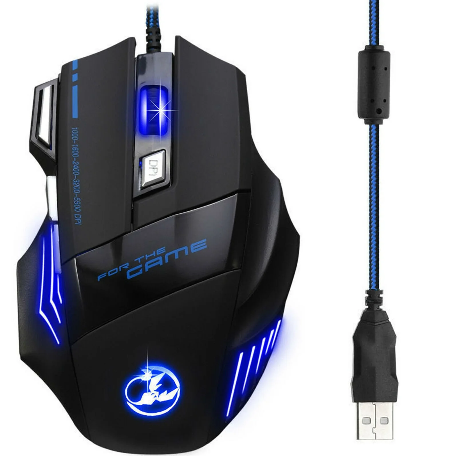 

MOUSE MICE NEW VERSION 5500 DPI 7 BUTTONS USB LED OPTICAL WIRED GAMING GAME