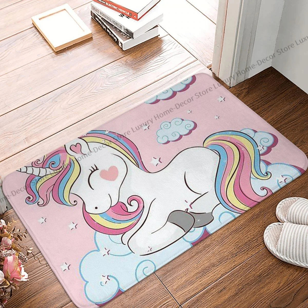 

Anti-Slip Doormat Living Room Mat Cute Unicorn Balcony Carpet Welcome Rug Bedroom Decor