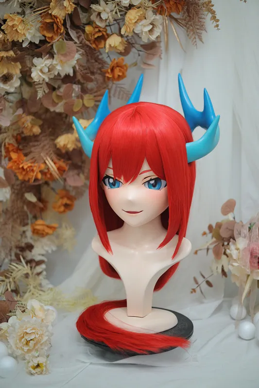 Кигуруми полудракон горничная маска кигуруми полная повязка на голову замок