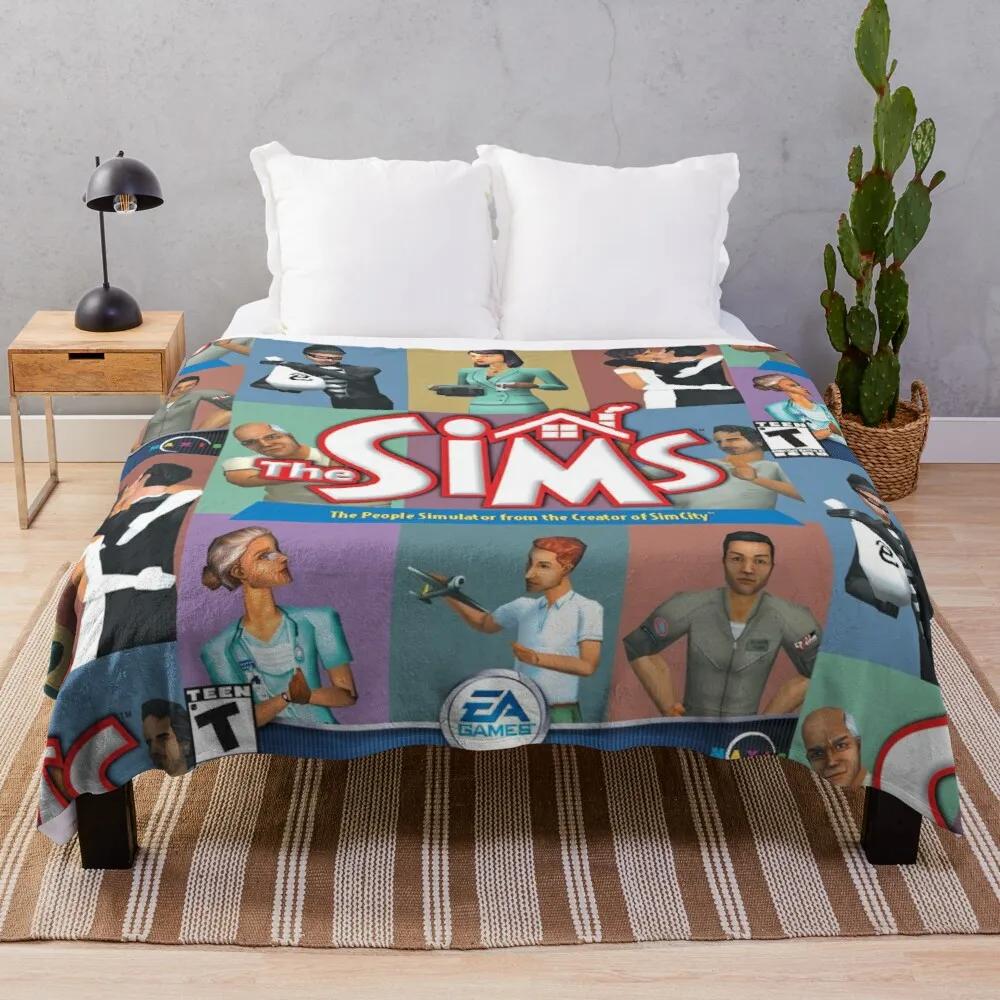 Sims 1 Box Art Throw Blanket Thin Blanket Sofa Blanket