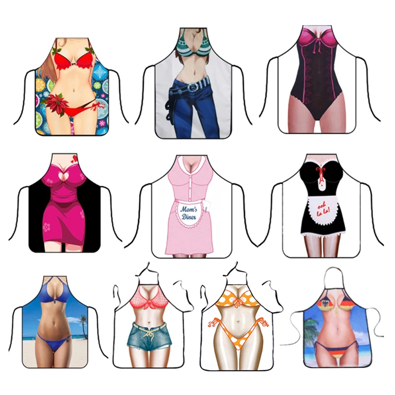 

1pc Funny Muscle Man Creativity Kitchen Apron for Men Women Home Cleaning Tool Waterproof Apron Easy to Clean House