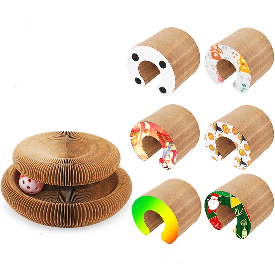 

Cat Toy Accessories Gatos Magic Organ Scratch Board With Bell Mascotas Interactive Kitten Grinding Claw Climbing Frame Pet Items