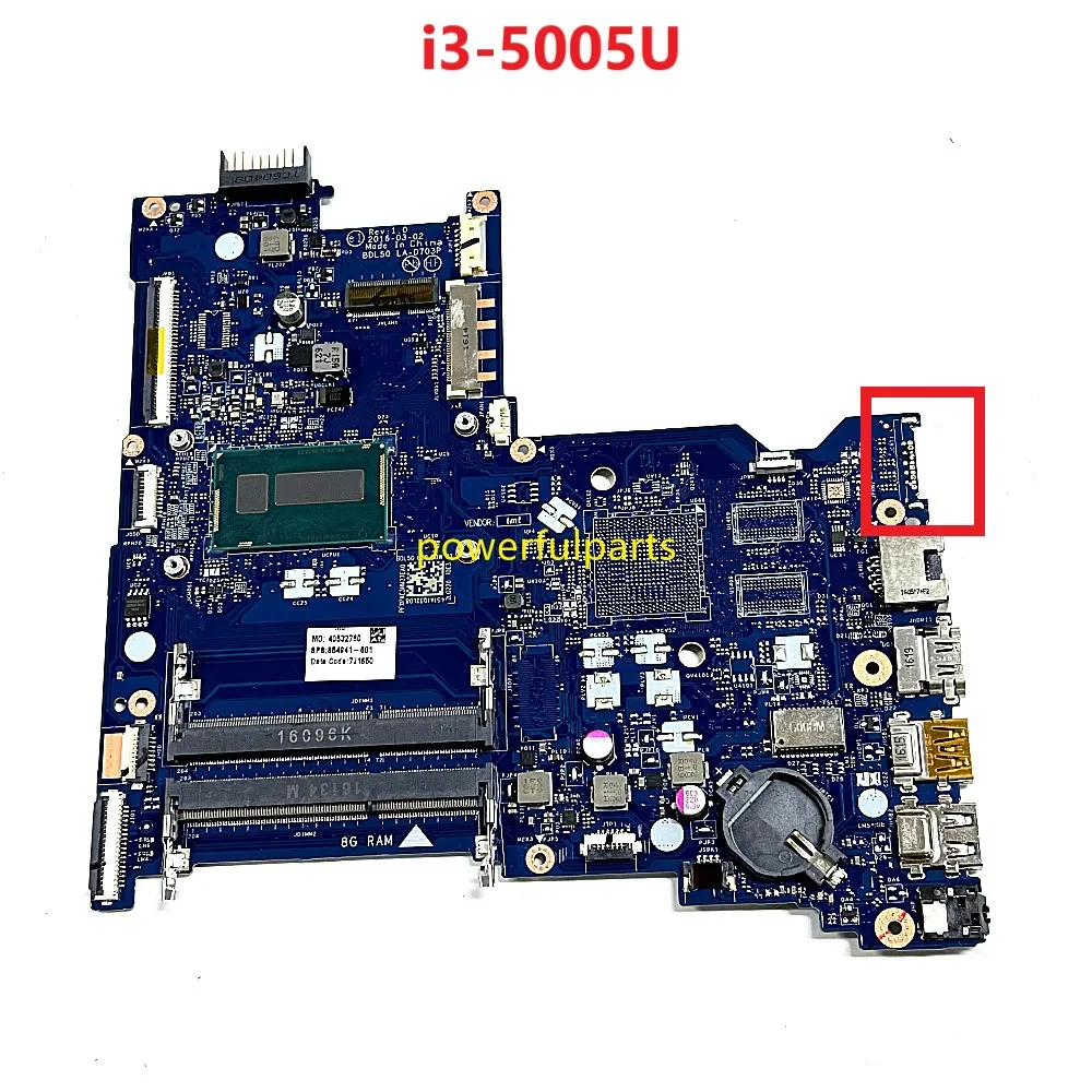 

Материнская плата для ноутбука Hp 250 G5 15-AY BDL50 LA-D703P 854941-601