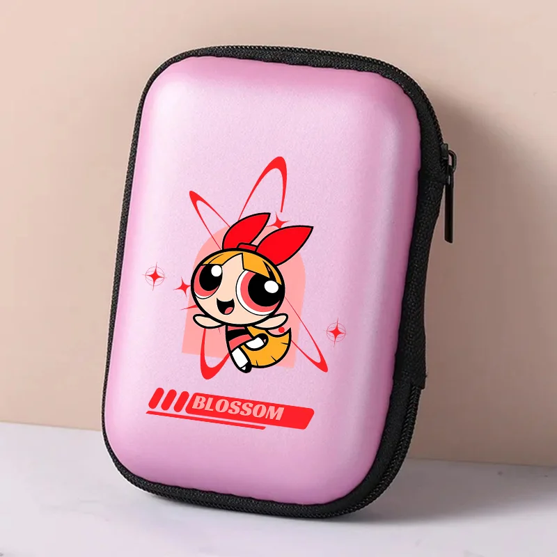 Фото Сумка для хранения кабелей Powerpuff Girls, милый мультяшный органайзер для карт, портативный дорожный футляр для карт, подарок №4