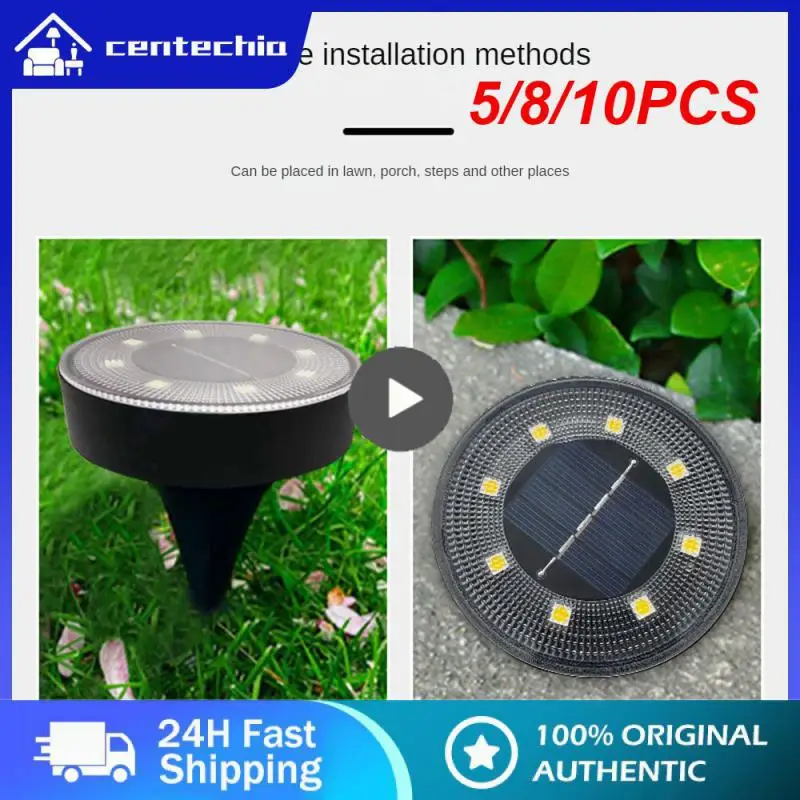 

5/8/10PCS Light Control Garden Lawn Inserted Landscape Light Under Ground Lamps Outdoor Led Solar Light Spotlight Intelligent