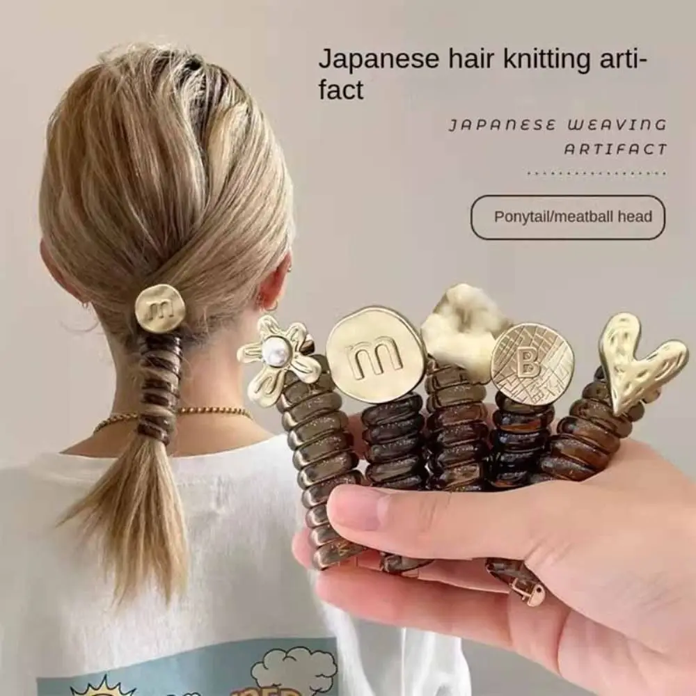 

2PCS Creative Telephone Line Hair Band High Elastic Durable Hair Weaving Artifact Hair Rope Tied Hair Accessories Women's