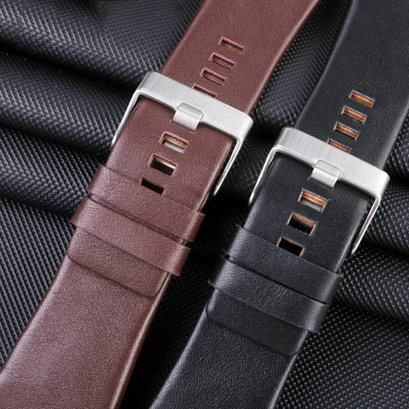Watch strap waterproof and sweat proof suitable for Diesel strap notch leather DZ4246 DZ1273 DZ1216 large dial chain men's 32mm