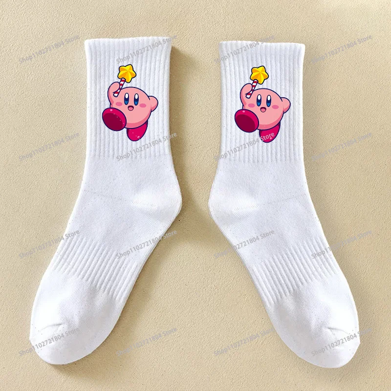 Фото Спортивные непромокаемые носки Kirbys для студентов, носки с принтом аниме и мультфильмов, мужские и женские универсальные модные носки с защитой от запаха №5