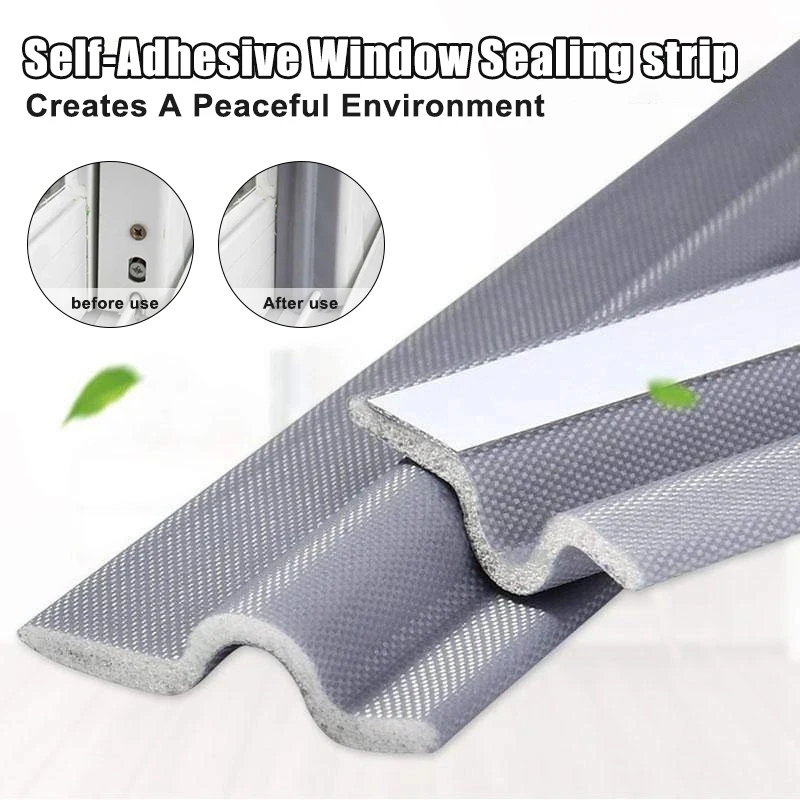 

NEW 4pcs Self-Adhesive Window Sealing Strip Soundproof Windproof Dustproof Sealing Strips Anti-Leakage Sliding Door Warm Strip