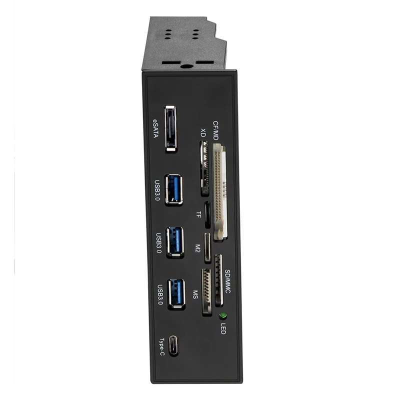 

5.25In PC Computer Front Panel USB 2.0 Card Reader With 3 Ports USB3.0,Type-C,ESATA,MD,SD/MMC,XD,TF,M2,MS,64G CF Reader