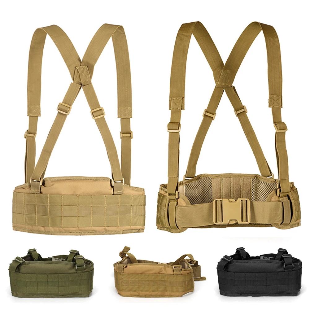 

600D Tactical Molle Belt Army Military Oxford Belt Men's Convenient Combat Girdle EAS H-shaped Soft Padded Adjustable Molle Belt