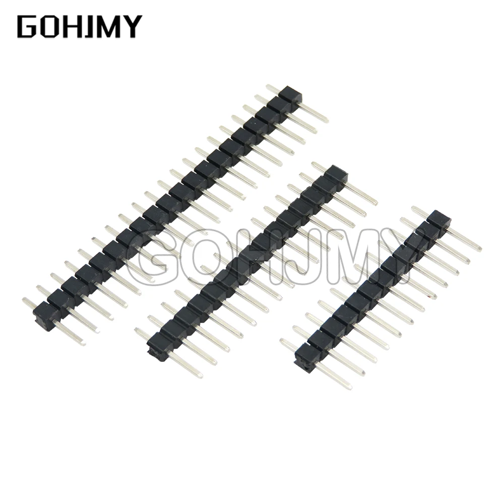 

2.54mm Single Row Male 2~40P Breakaway PCB Board Pin Header Connector Strip Pinheader 2/3/4/5/6/8/10/12/15/20/40Pin For Arduino