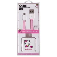 hello kitty cartoon anime 2a mobile phone fast charger set for iphone for android for typec dual usb data cable