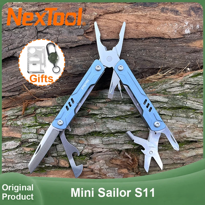 Фото NexTool Mini Sailor S11 Многофункциональные плоскогубцы 12 в 1, уличный складной многофункциональный инструмент, кусачки для проволоки, ножницы, булавка для карт, EDC, брелок, инструменты №1