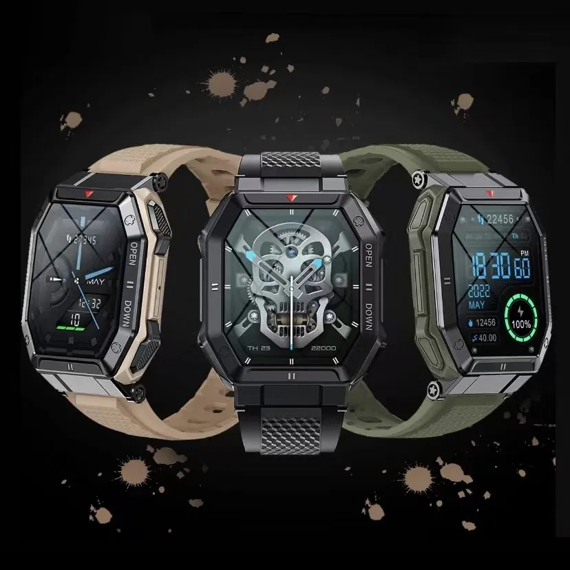 

K55 1.85 Cala 2022 Wojskowy Inteligentny Zegarek Mężczyźni Połączenie Bluetooth 350mAh 24H Zdrowy Monitor Zewnętrzny New