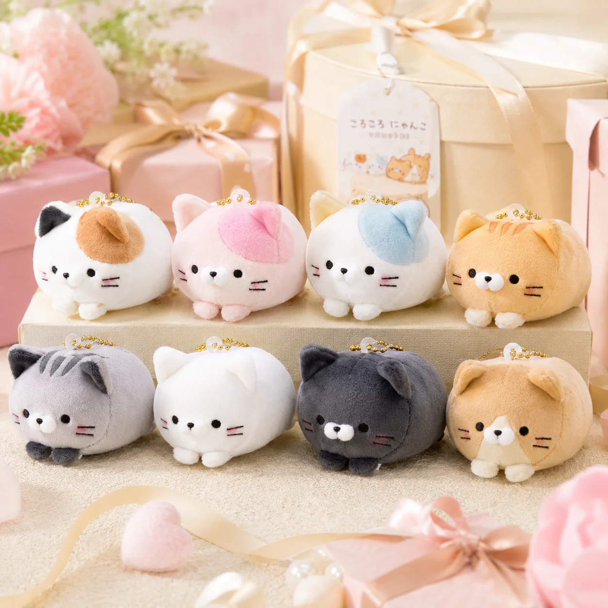 Фото Плюшевая игрушка Yell 10 см Mochifuwa Korokoro Nyanko Mascot BC Vol.2, мягкий катящийся котенок, мини-плюшевая кошка, кукла, брелок-подвеска BC, подарок №3