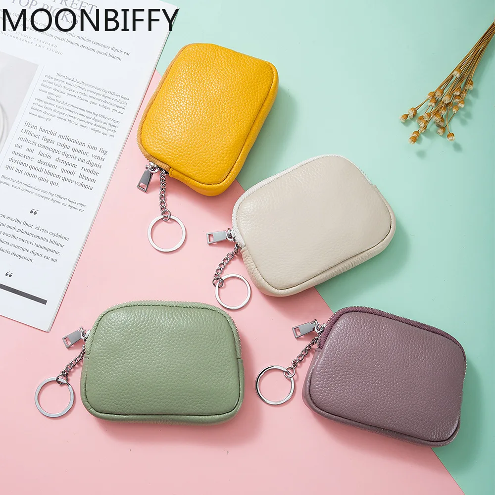 

Wallet for Women Small Soft Cow Leather Women Coin Purse Genuine Leather Zipper Coin Wallet Casual Key Holder Small Money Bag