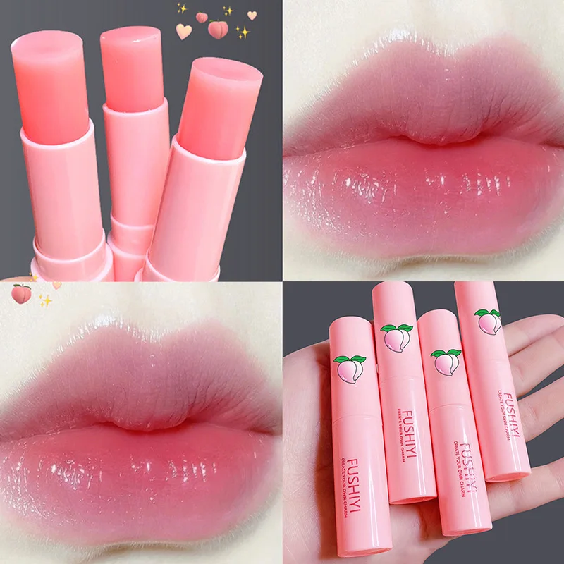 

Temperature Change Color Peach Lip Primer Lip Balm Moisturizing Lipstick Anti-drying Waterproof Lip Care Long Lasting Lipsticks