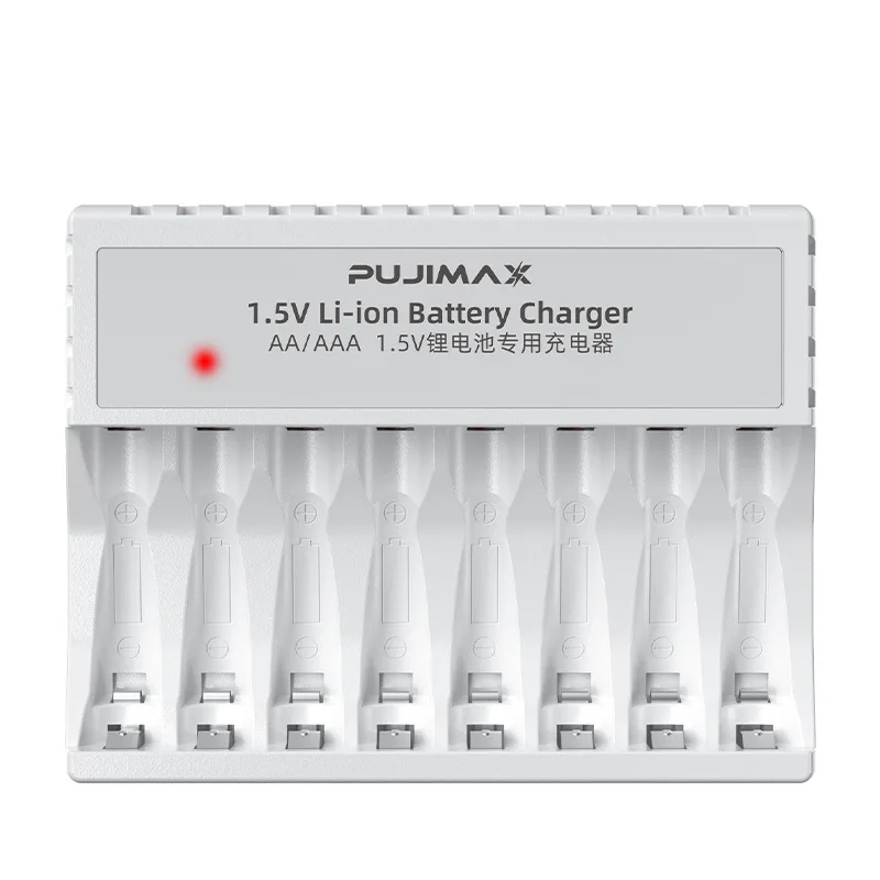 8-Slot Lithium Battery Charger With Cable For AA 1.5V Lithium Battery Large Capacity Rechargeable Li-ion Battery