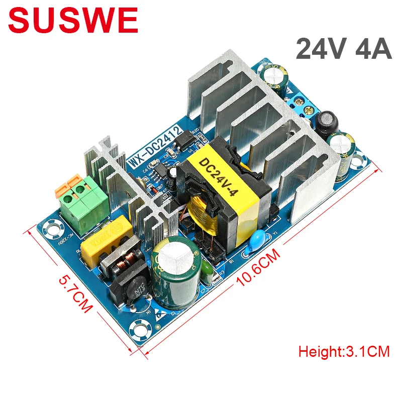 

96W AC-DC 24V 4A Switching Power Supply Module Bare Circuit 100-240V to 24V Board Tool for Replace Repair