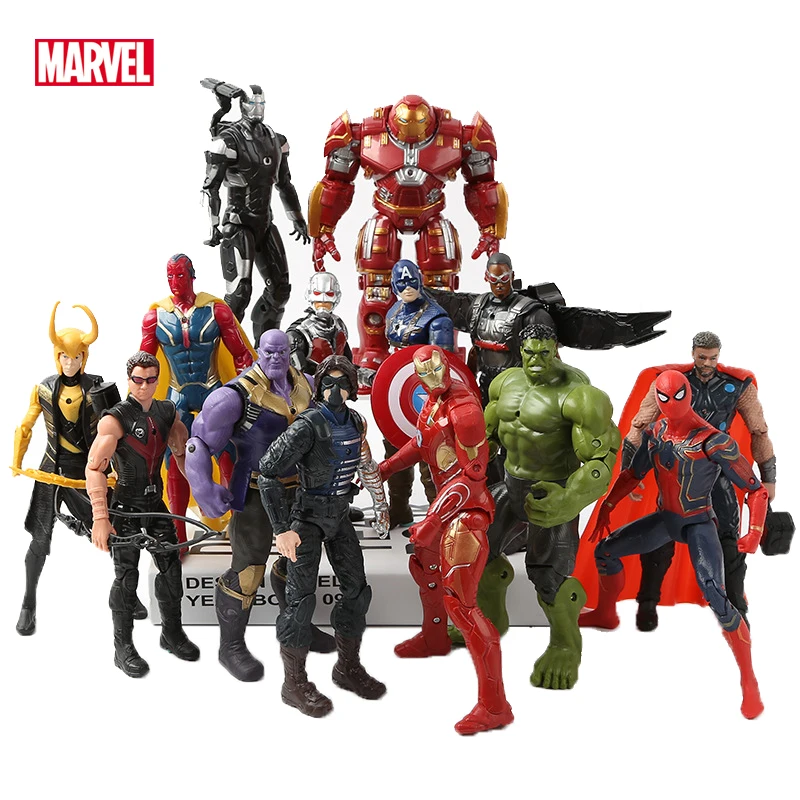 

Marvel Avengers 3 Anime Action Figure Black Panther Spiderman Models Ironman Hulk Thor Articular Movable Toys Kids Birthday Gift