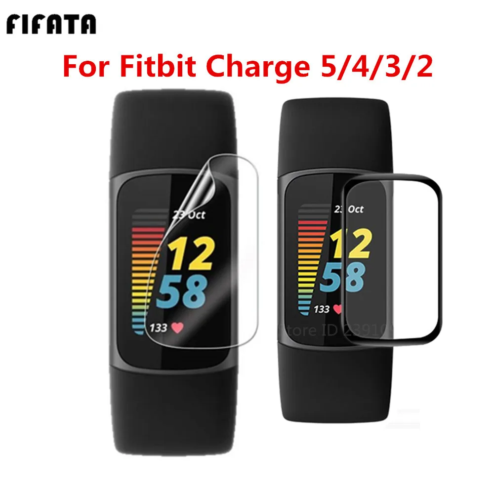 

Protective Film Screen Protector For Fitbit Charge 5 4 3 Smart Band Full Curved Edge protection Cover Hydrogel Film (Not Glass)