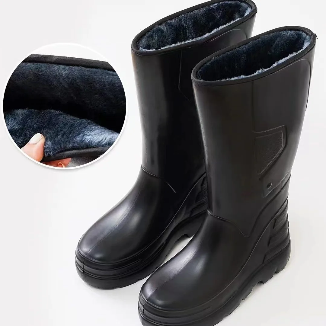 

Зимние светильник тные теплые легкие рабочие водонепроницаемые ботинки мужские высокие дождевые ботинки из ЭВА кислотно-щелочные маслост...