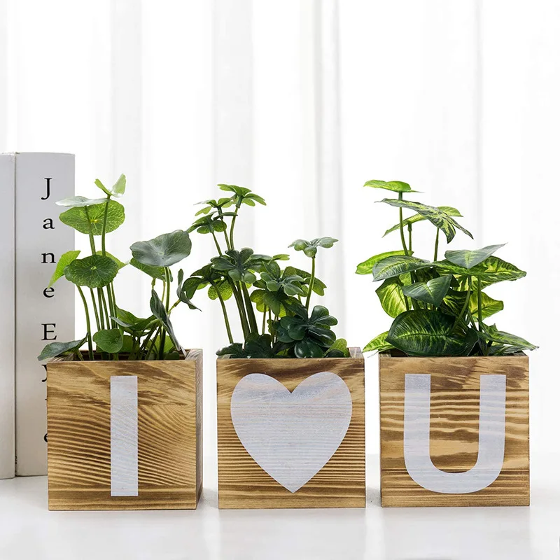 

Wooden Hydroponic Plant Vases Vintage Flower Vase Pot Transparent Vase Wooden Frame Glass Vase Tabletop Plants Home Bonsai Decor