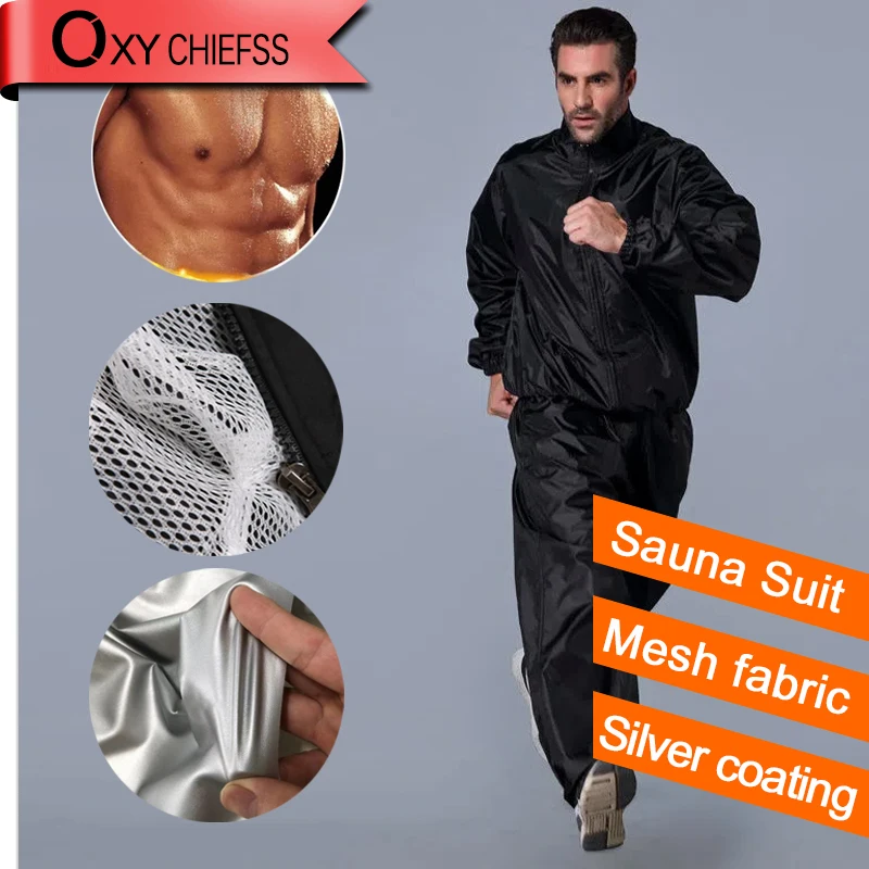 Men Body Trainer Sauna Suit Sweat Slimming Weight Loss Shirt Fat Burner Workout Shapewear Heavy Duty Fitness Loss Exercise Gym