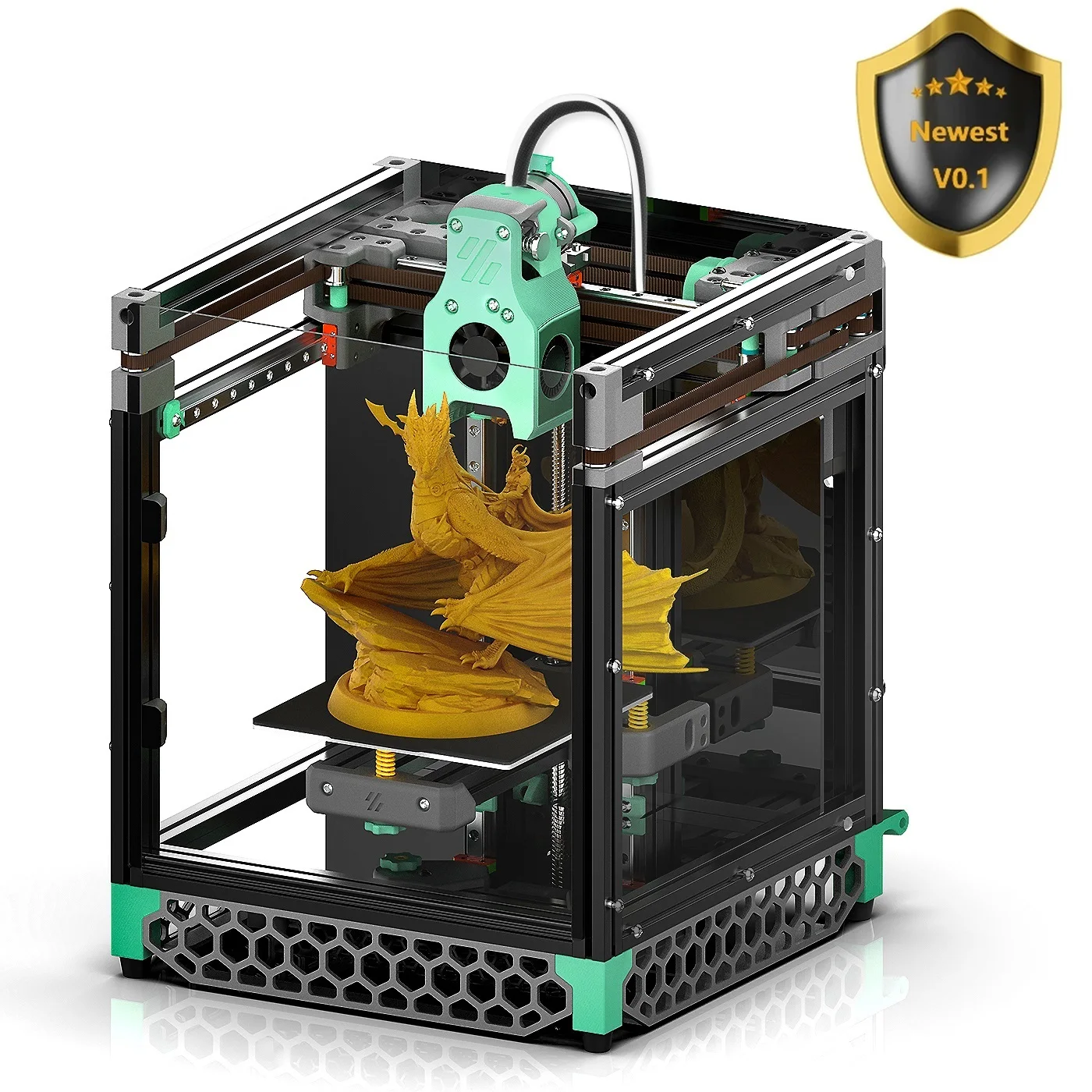 

Top V0.1 Corexy 3D Printer WiFi Onboard Klipper Fluidd Desktop FDM 3D Printers Kit DIY Scatter V6 Hotend with Enclosed Panel