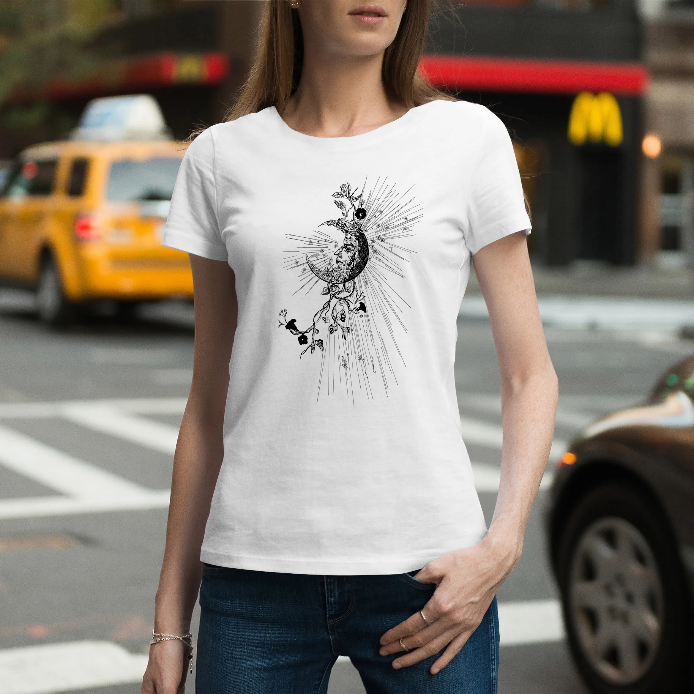 

MCQUEEN Tees Men's and Women's Unisex Printed Round Neck Short Sleeve All-matchT-shirt