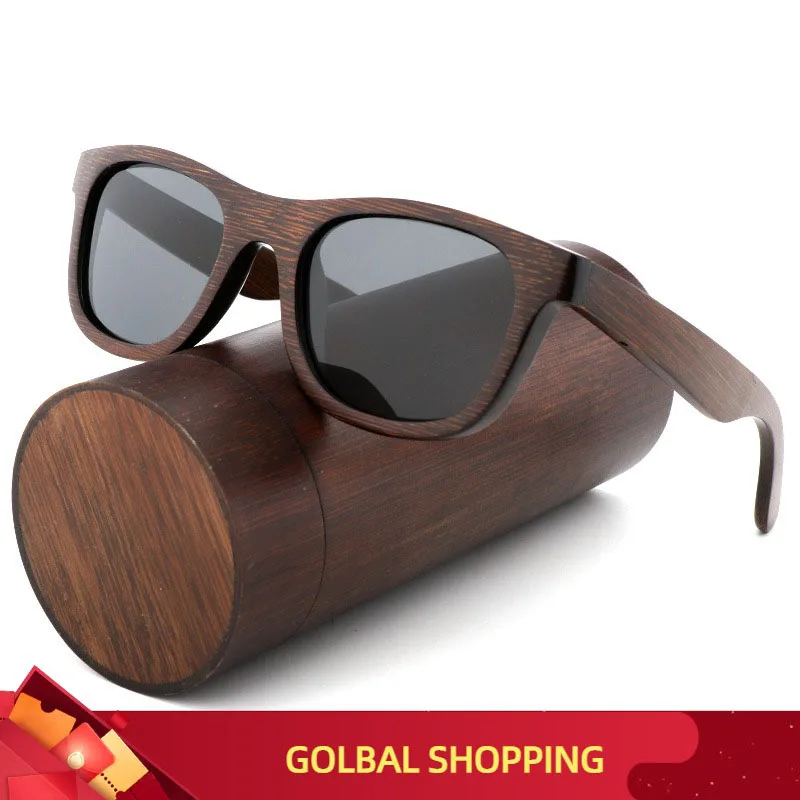 

Best luxury Sunglasses Men Polarized Zebra Vintage Bamboo Wood Women Sunglasses High Quality With Glasses Case Box