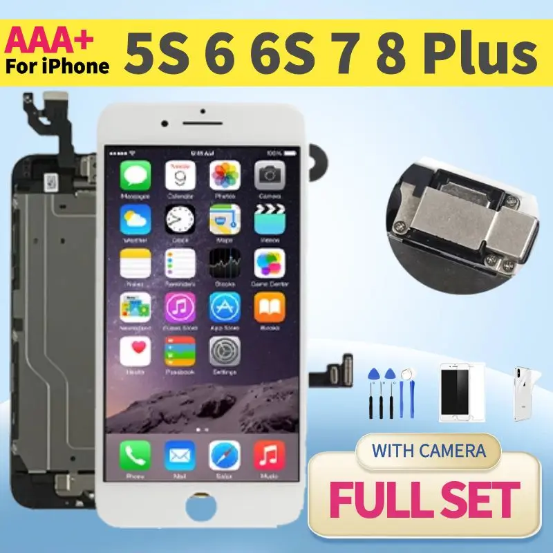 Дисплей для iPhone 5 5C 5S 5SE 6 6S 7 8 Plus 7P P ЖК-экран с полным набором в сборе сменный