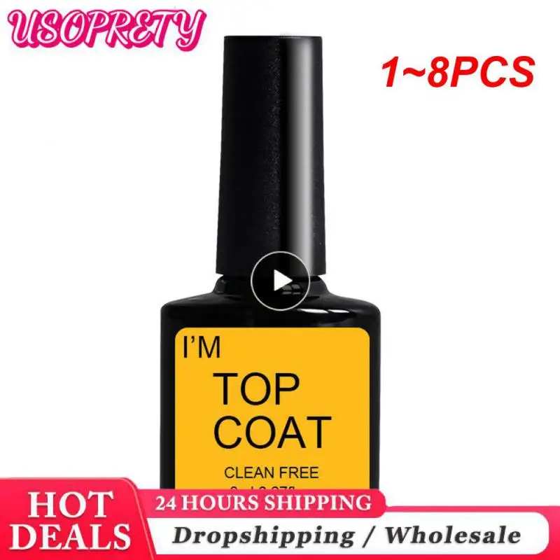 1~8PCS Nail Art Top Base Coat Gel Polish Matte Frosting Rubber Seal UV Neon Design Nail Tops Nail Accessories Nail Charm