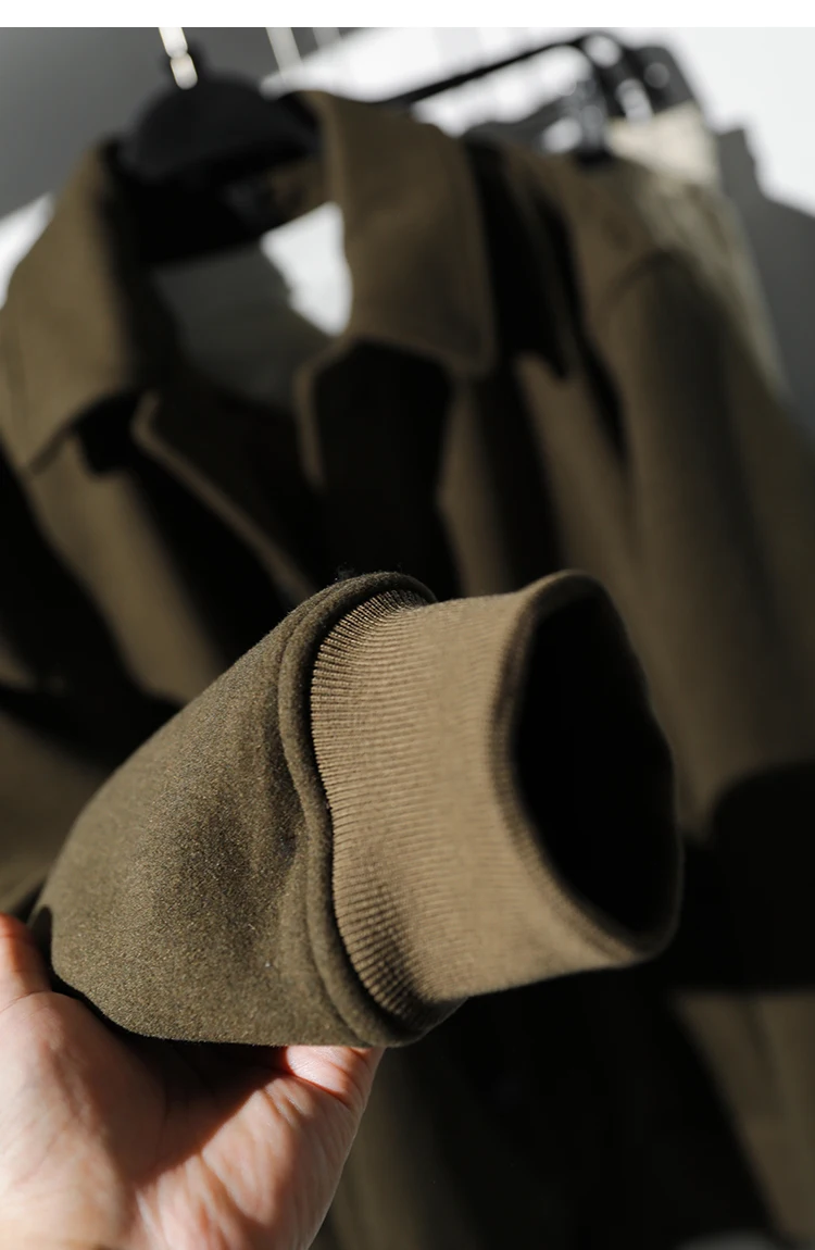 Оригинальное качество осенне-зимняя куртка мужская шерстяная приталенная с