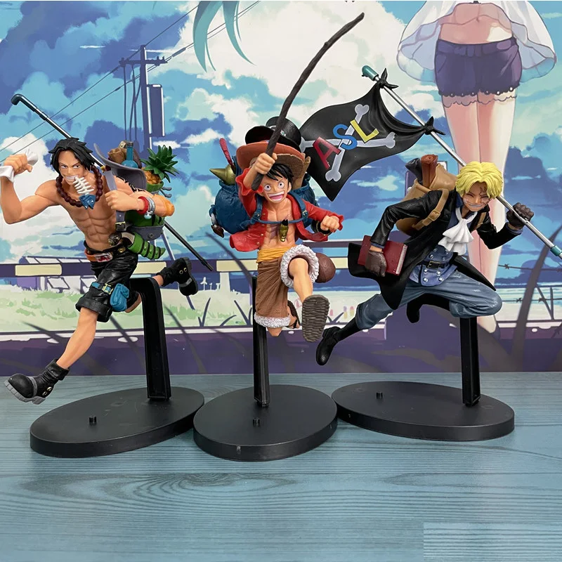 

New One Peice 21cm Luffy Ace Sabot Action Figures Toys Japan Anime Collectible Figurines PVC Model Toy for Anime Fidget Figurine
