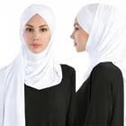Новинка 2021, мусульманский мгновенный искусственный хиджаб, шарф, мусульманский Женский Мягкий головной платок, тюрбан, женский головной платок